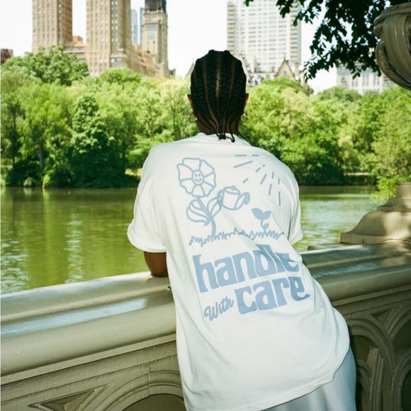 The Mayfair Group Tops - The Mayfair Group x Flowers Collab Handle with Care Oversized Tee